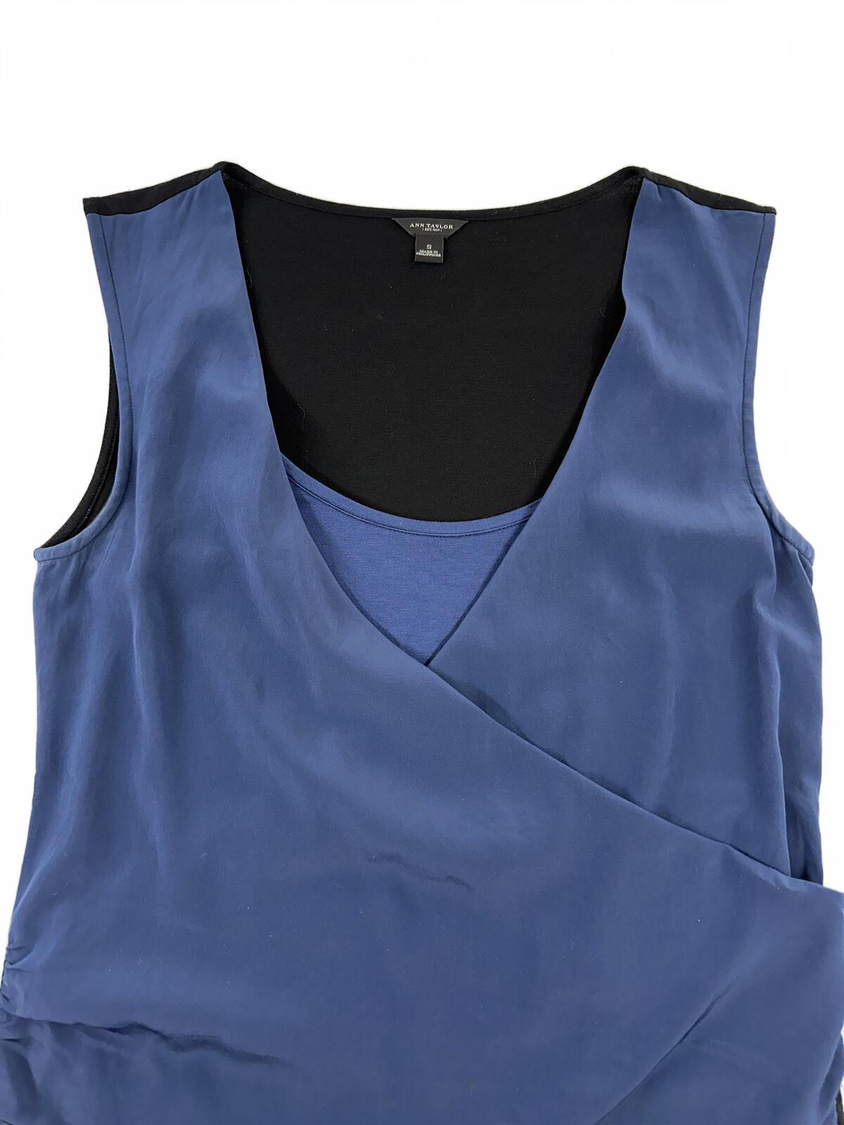 Ann Taylor Navy Blue Layered Sleeveless Top