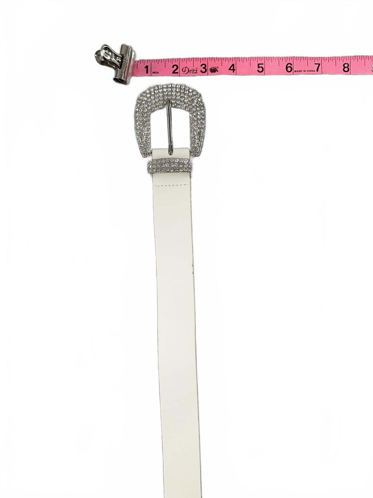 White Rhinestone Buckle Belt