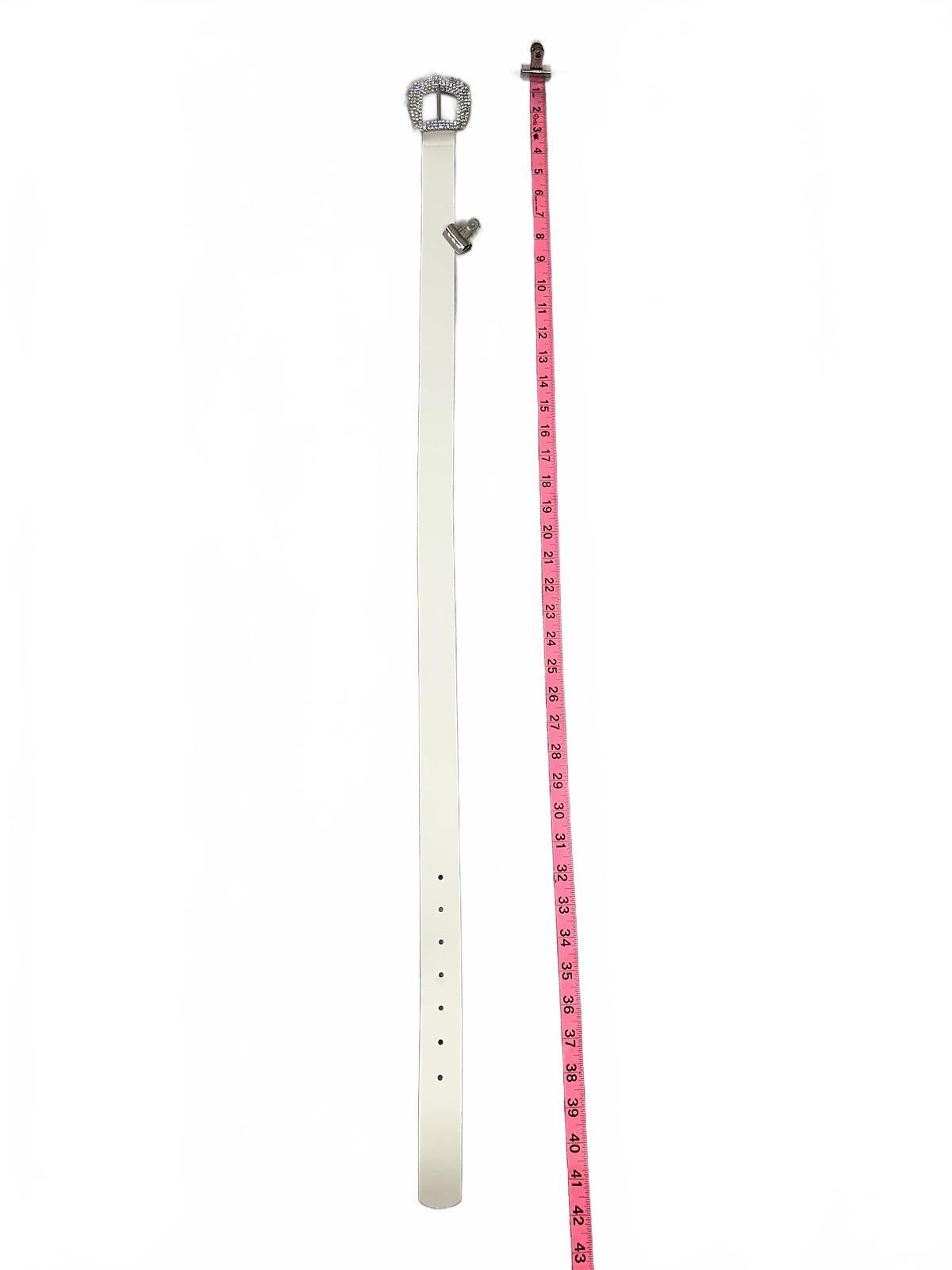 White Rhinestone Buckle Belt