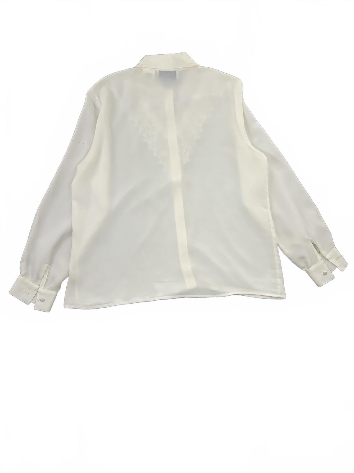 Kathy Che Vintage White Lace Button Up Blouse Feminine Formal Shirt Whimsigoth