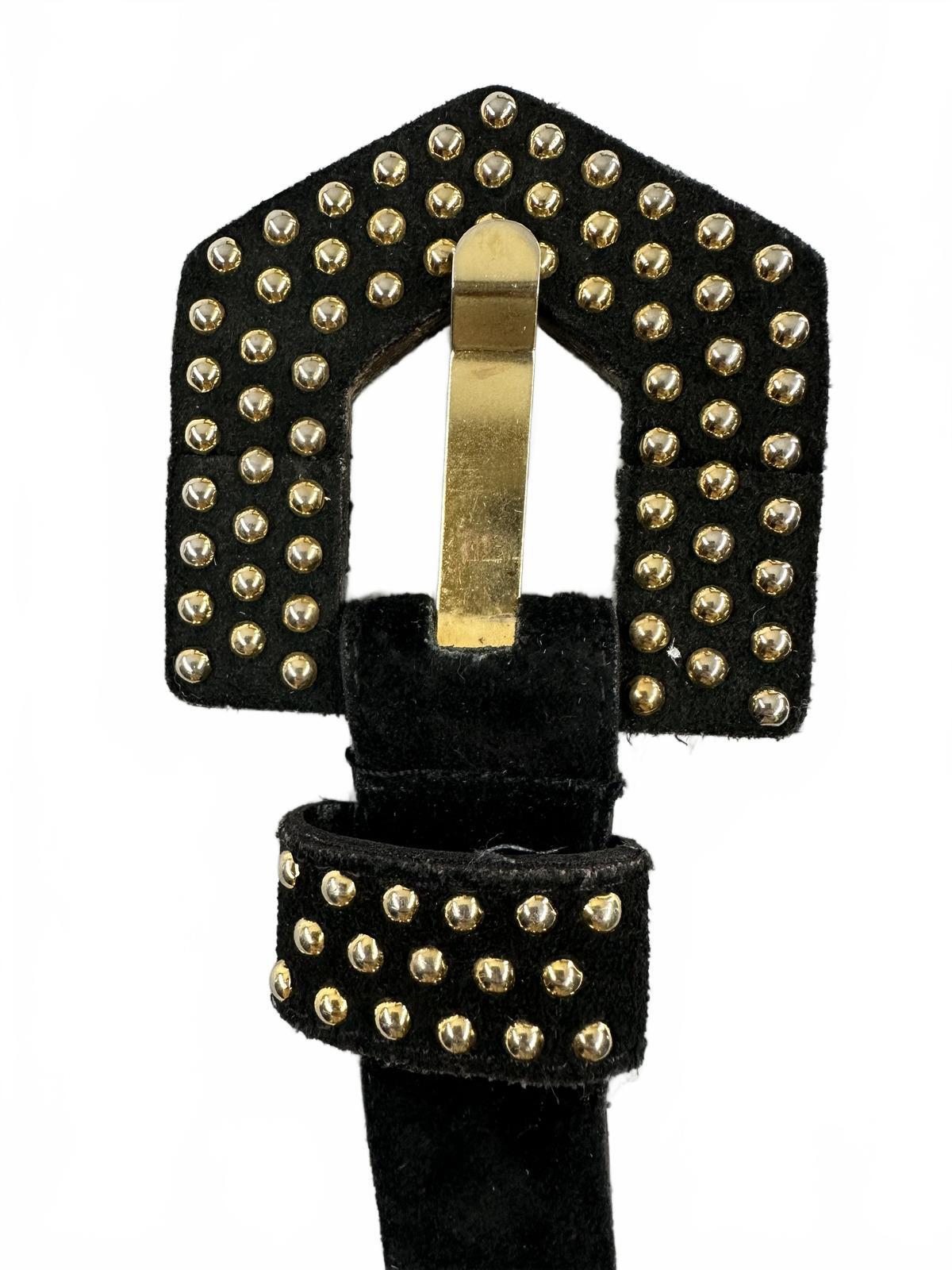 Milor Black Genuine Leather Studded Belt