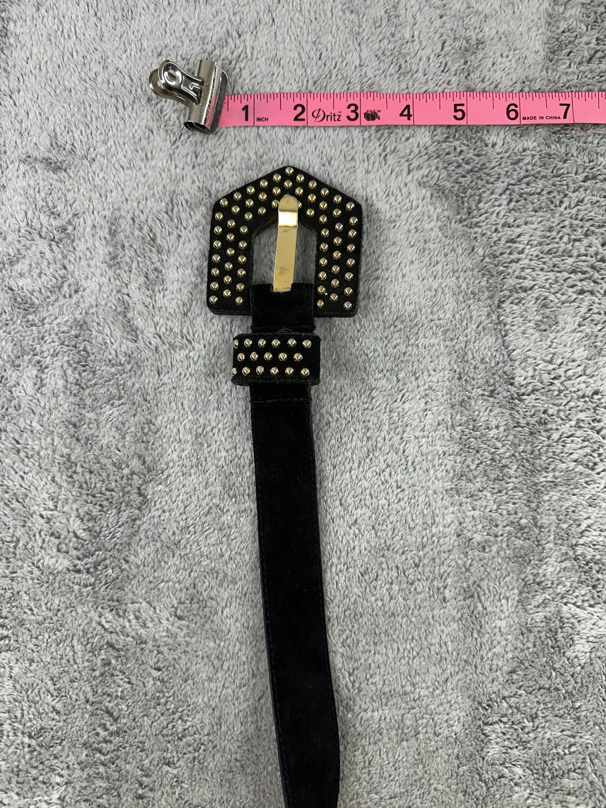 Milor Black Genuine Leather Studded Belt