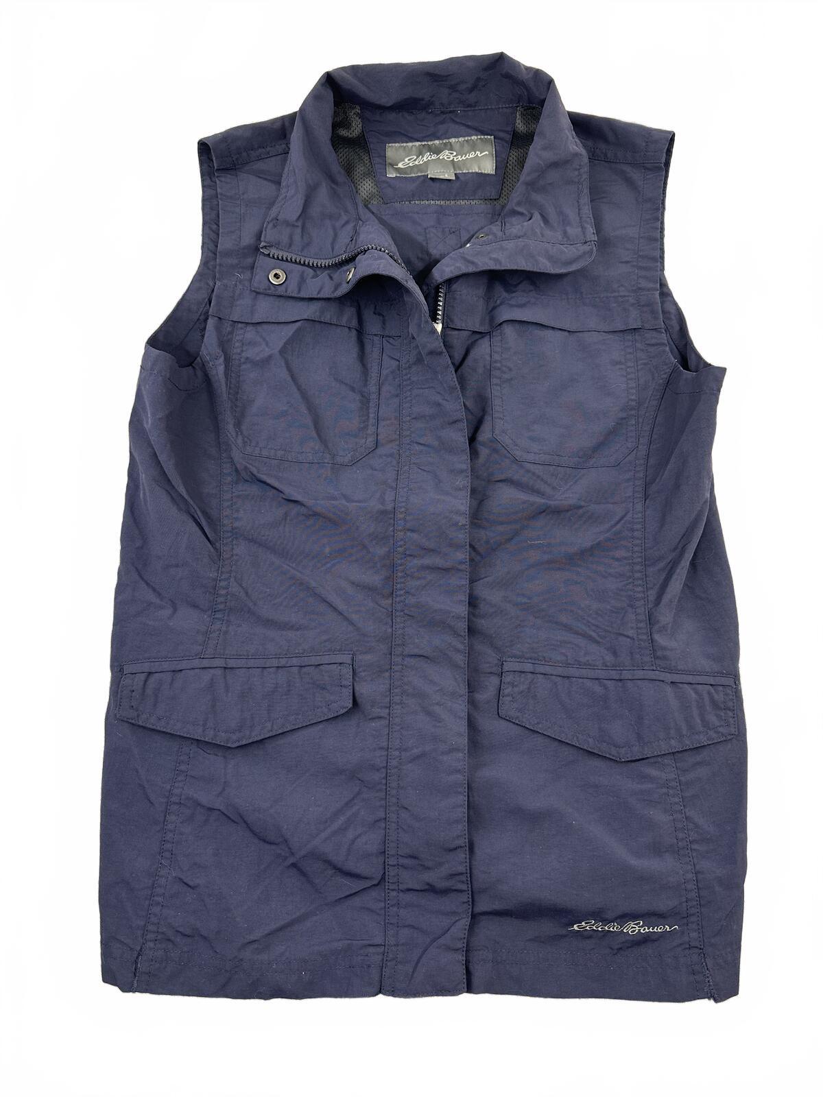 Eddie Bauer Navy Utility Vest Casual Outdoor Layering Piece