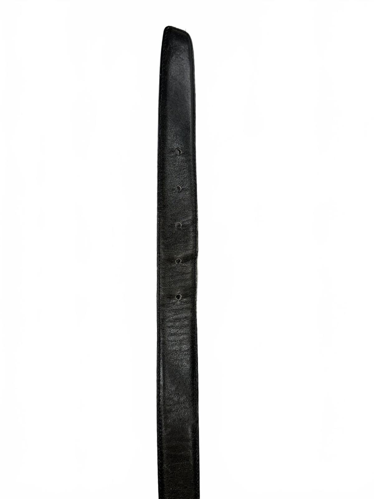 Alexia Roma Black Leather Belt with Gold Buckle