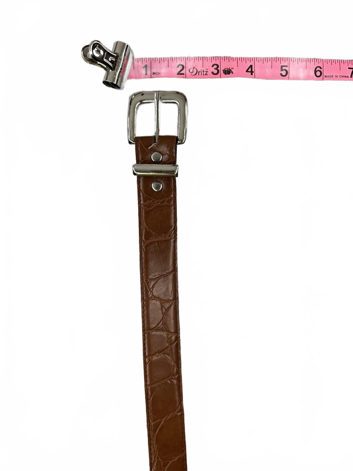 Brown Faux Leather Belt with Silver Buckle
