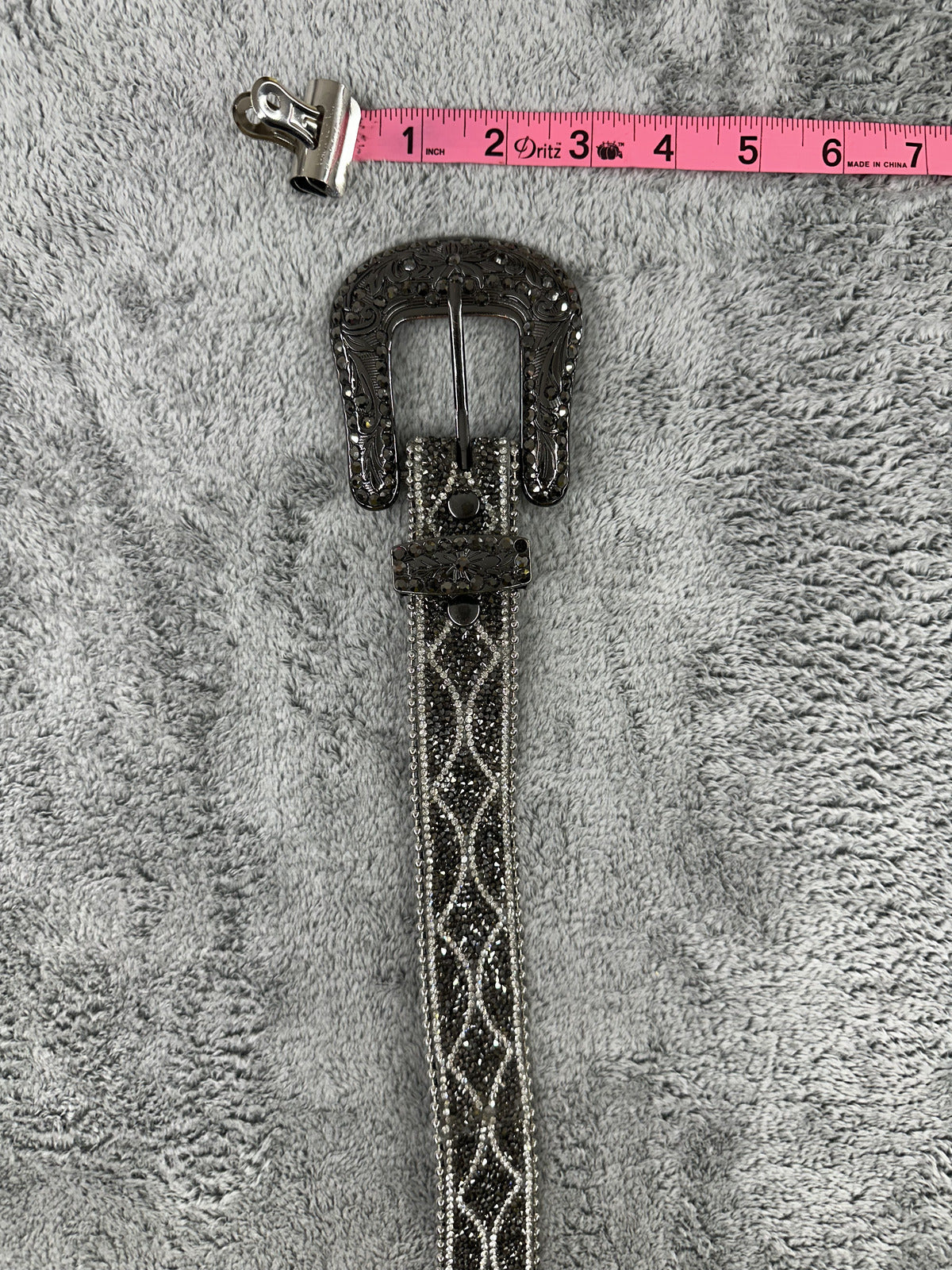 Black and Silver Beaded Western Style Belt