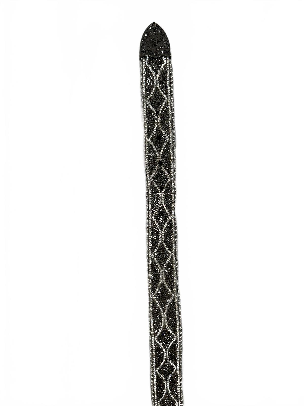 Black and Silver Beaded Western Style Belt