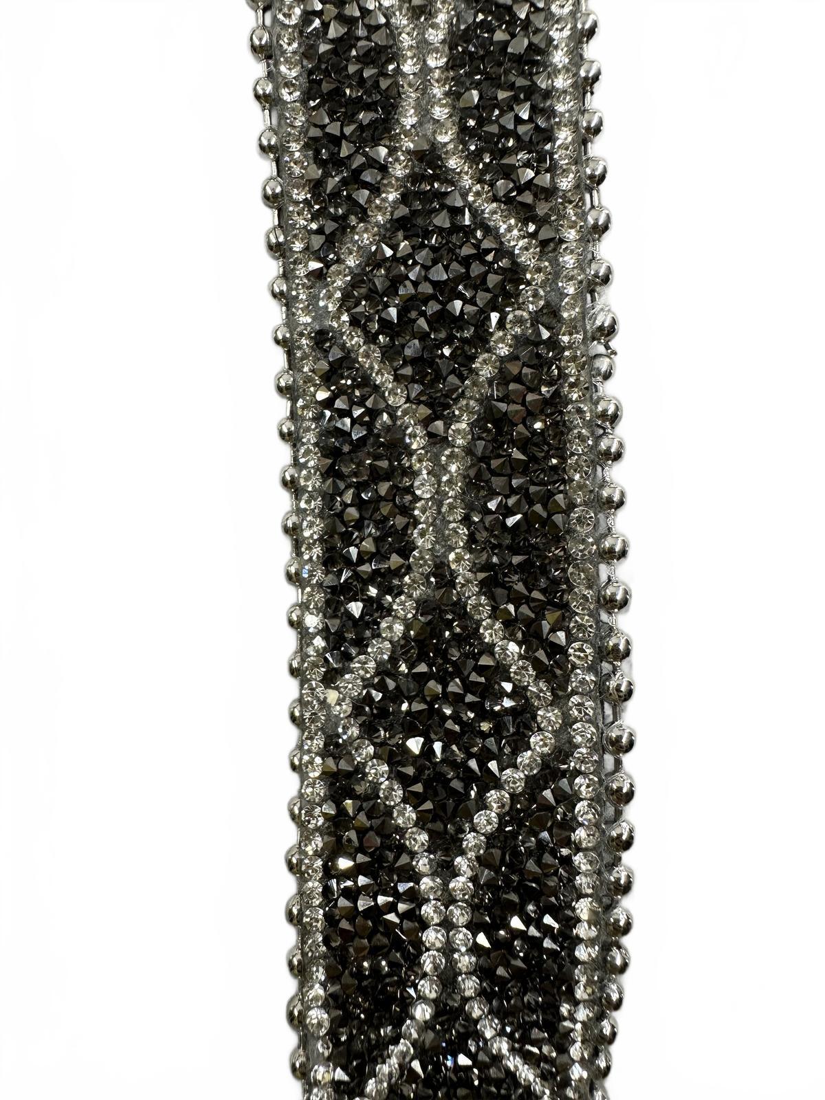 Black and Silver Beaded Western Style Belt
