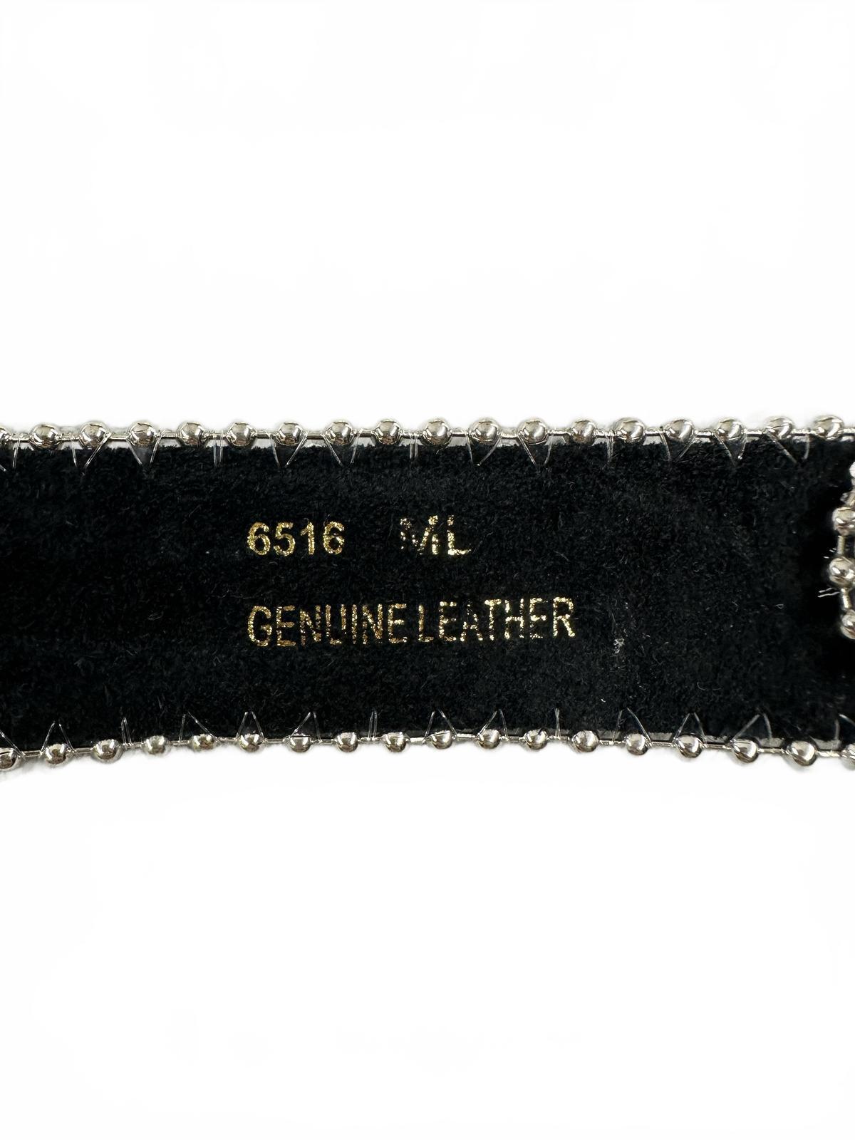 Black and Silver Beaded Western Style Belt