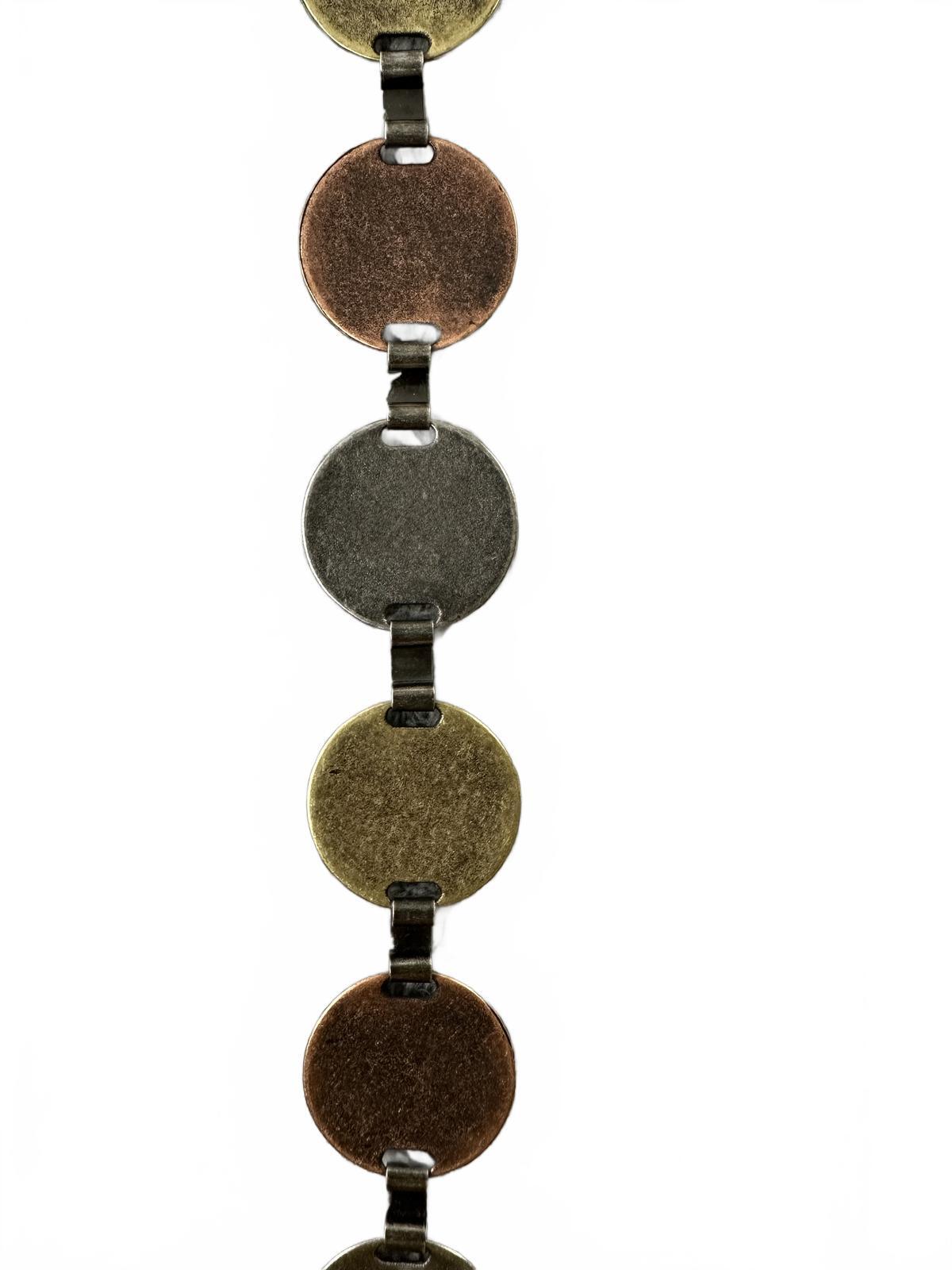 Vintage Multi Tone Metal Disc Chain Belt