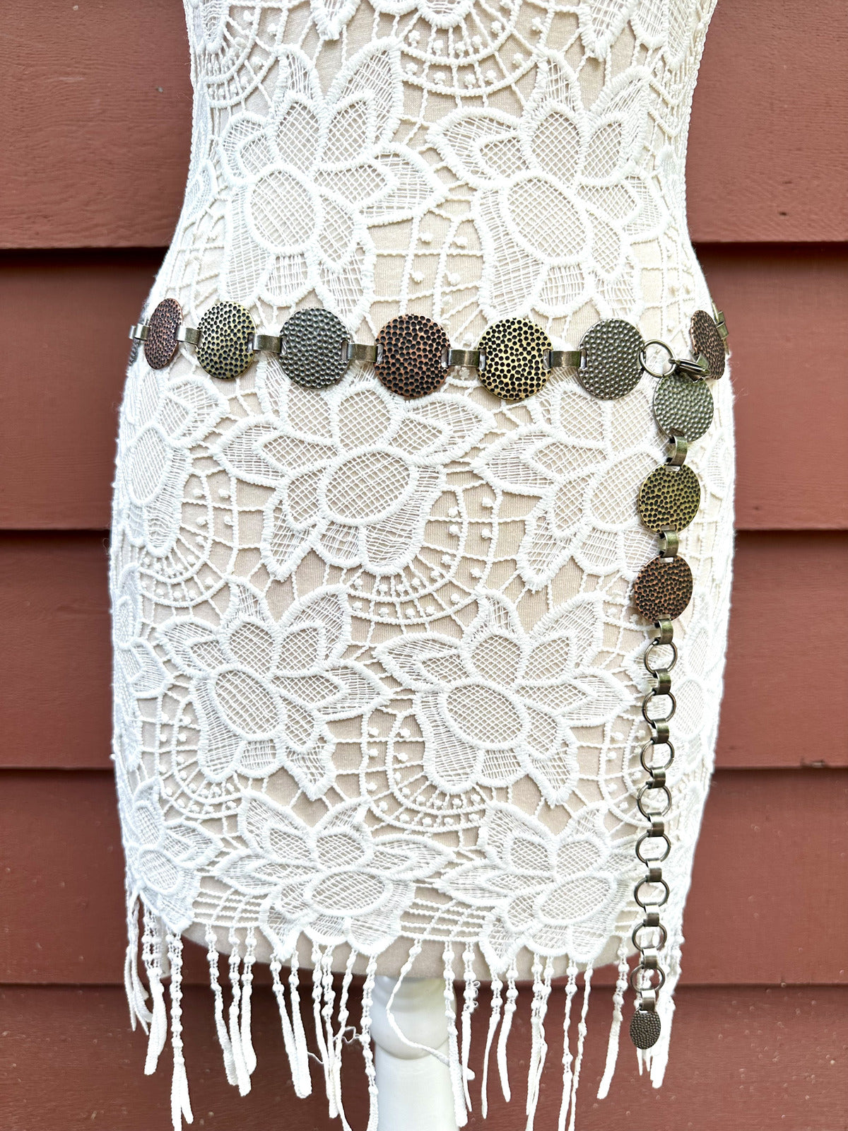 Vintage Multi Tone Metal Disc Chain Belt
