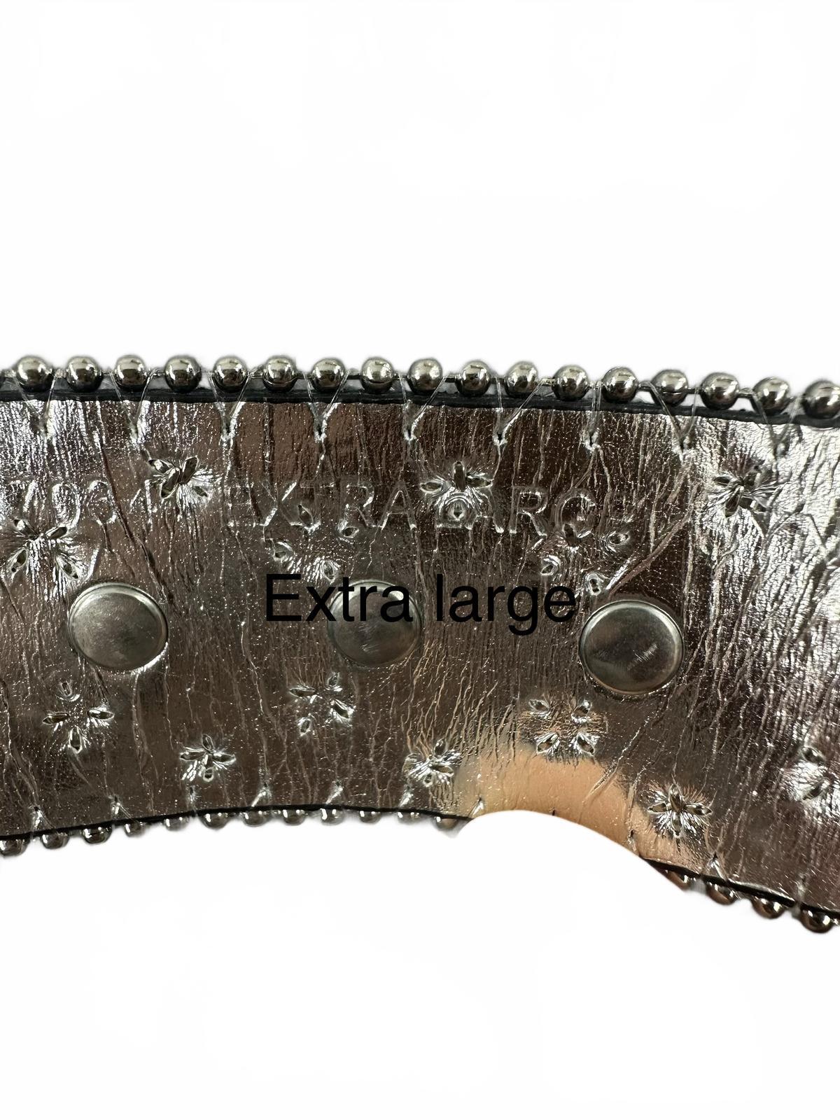 Guess Black Studded Belt with Crystal Accents