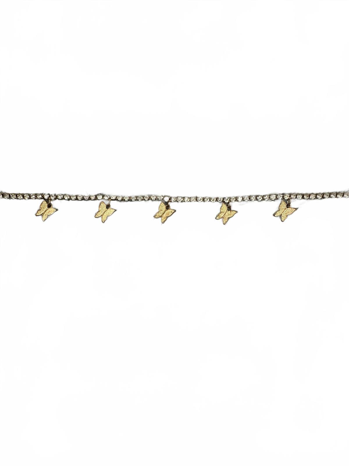 Butterfly Charm Rhinestone Chain Belt