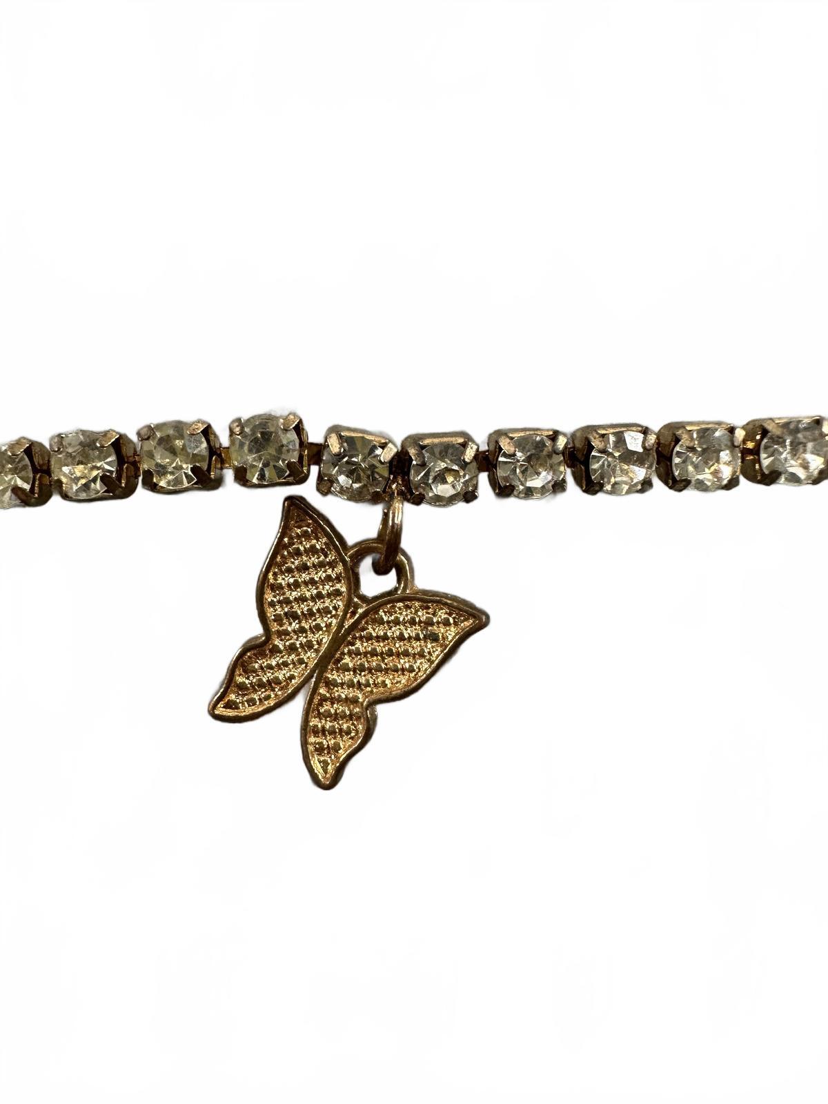 Butterfly Charm Rhinestone Chain Belt