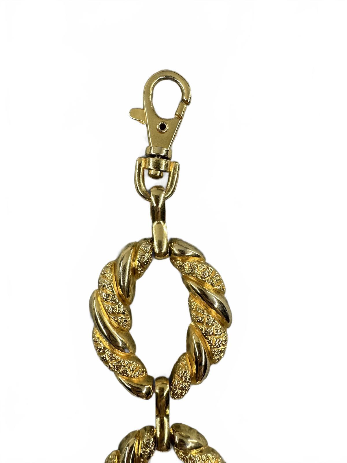 Gold Tone Textured Link Chain Belt