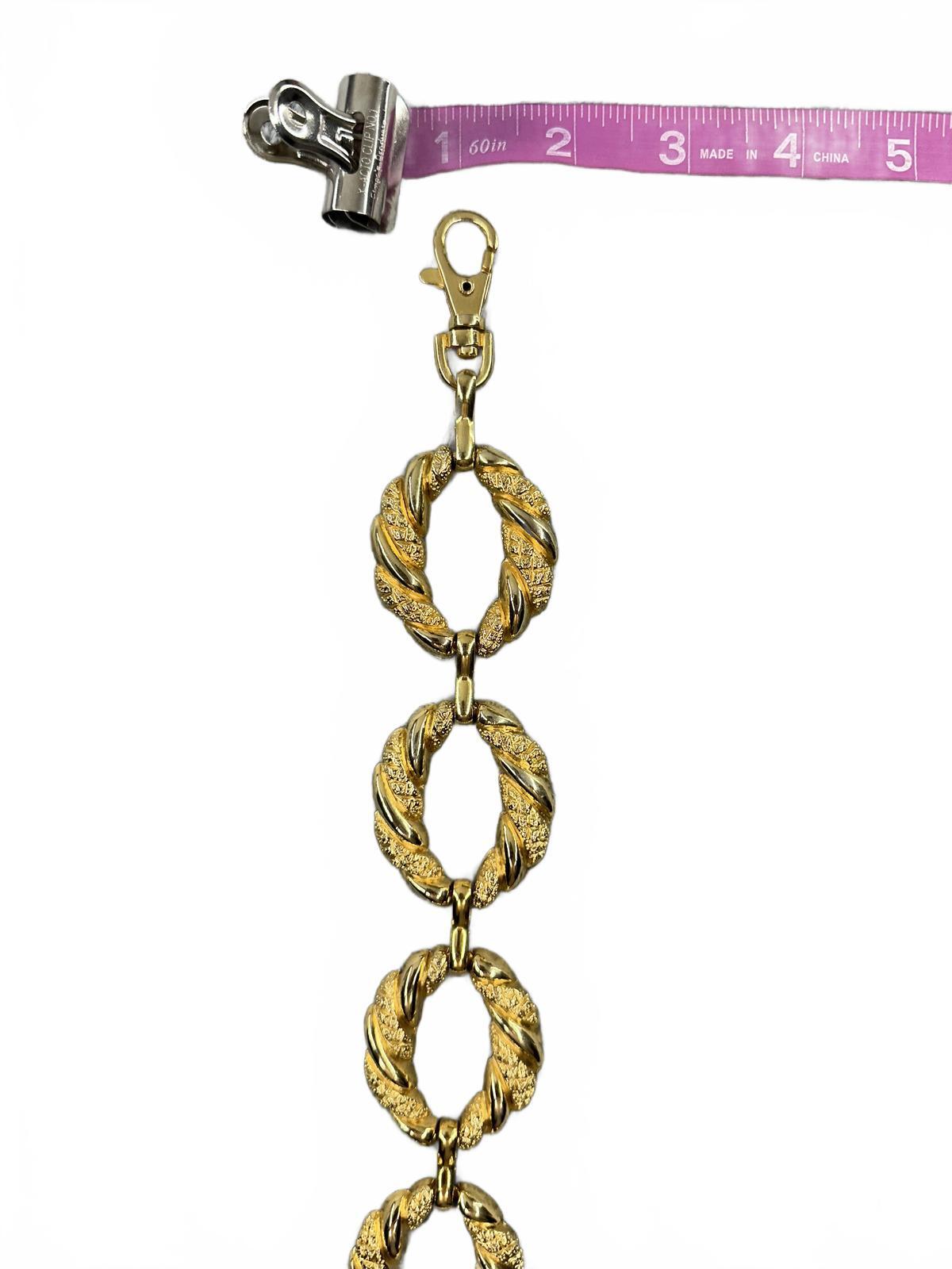 Gold Tone Textured Link Chain Belt