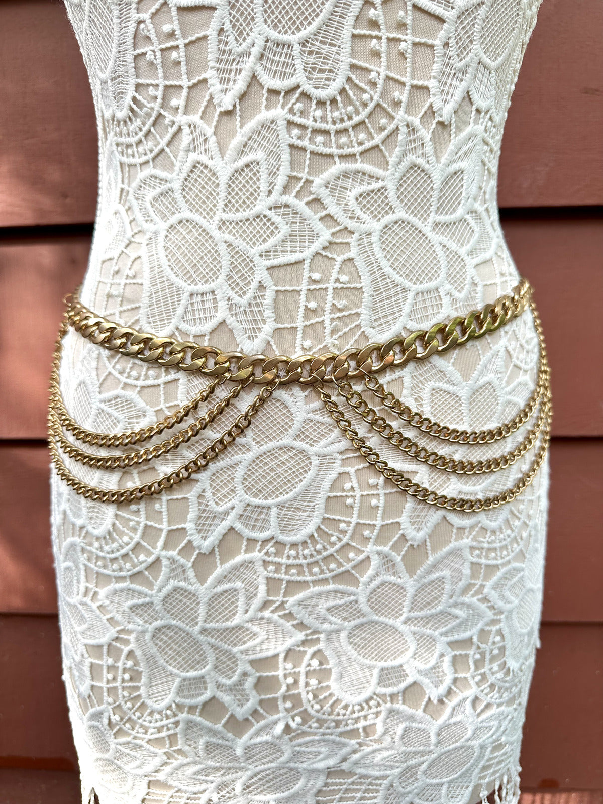 Gold Chain Belt with Draped Chains