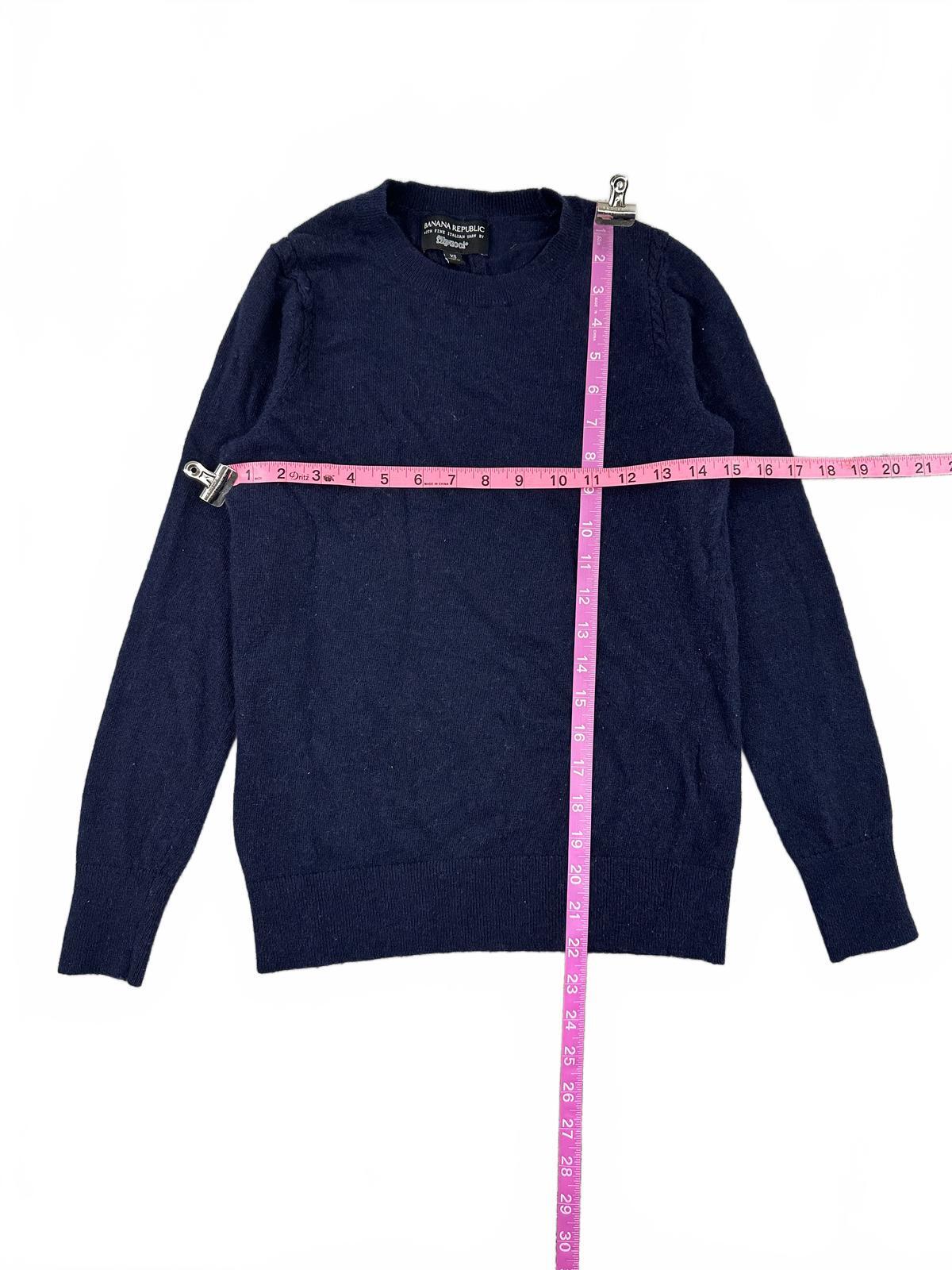 Banana Republic Navy Merino Wool Cashmere Blend Sweater Classic Crewneck Cozy