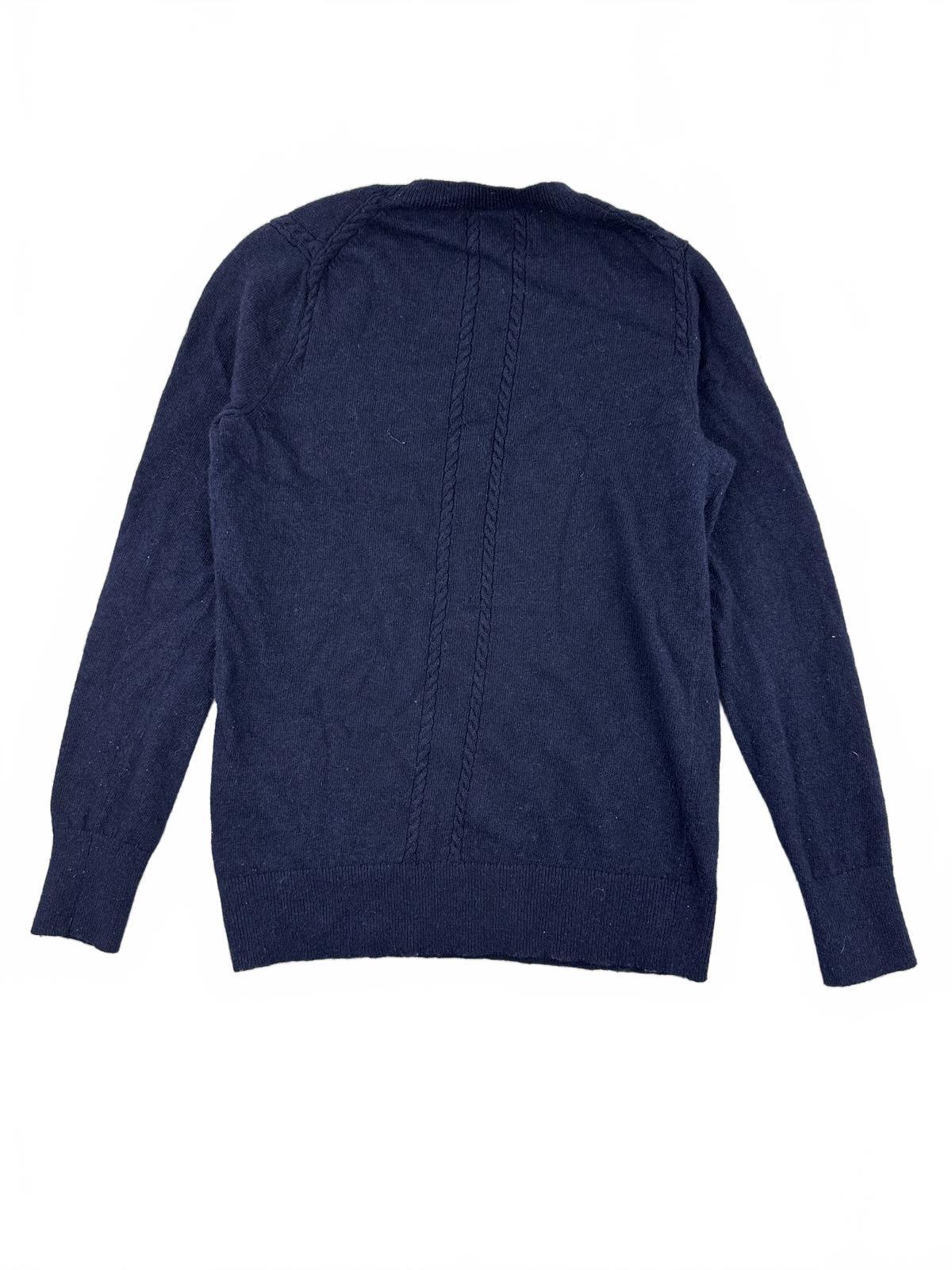 Banana Republic Navy Merino Wool Cashmere Blend Sweater Classic Crewneck Cozy