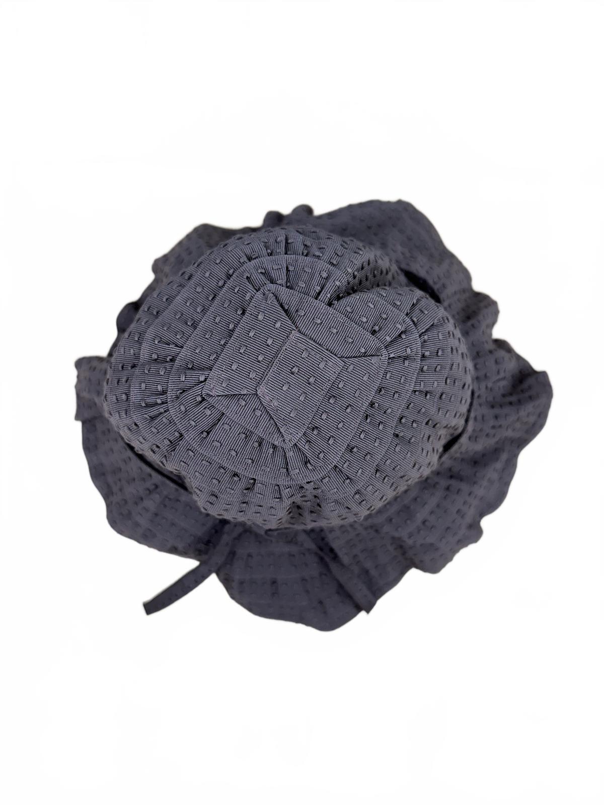 Brown Textured Bucket Hat with Tie Detail