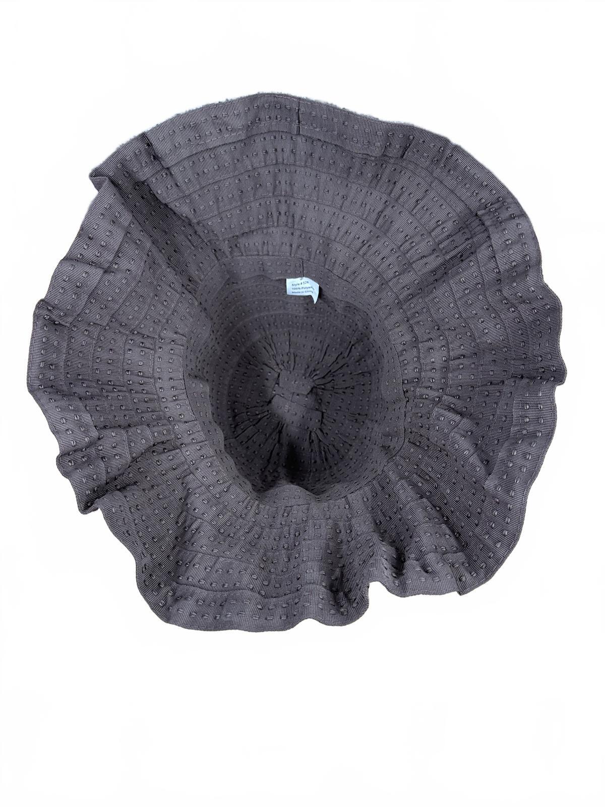 Brown Textured Bucket Hat with Tie Detail