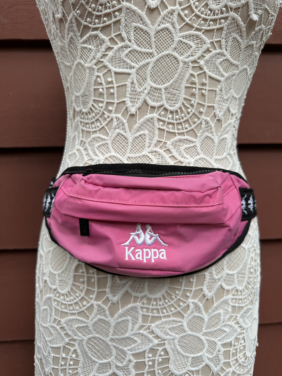 Kappa Pink Logo Waist Bag Fanny Pack Retro Streetwear