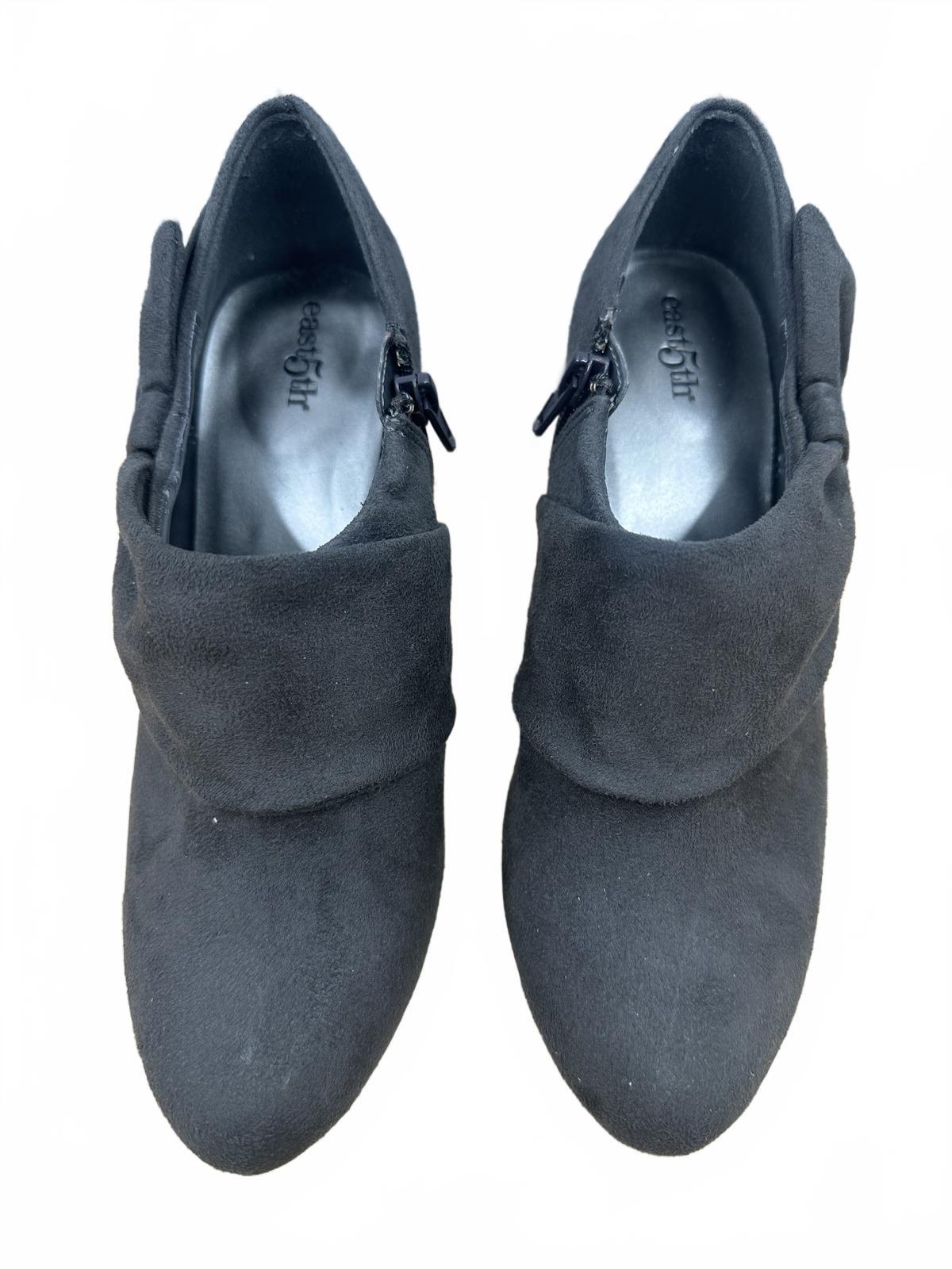 east 5th Black Suede Bow Ankle Boots