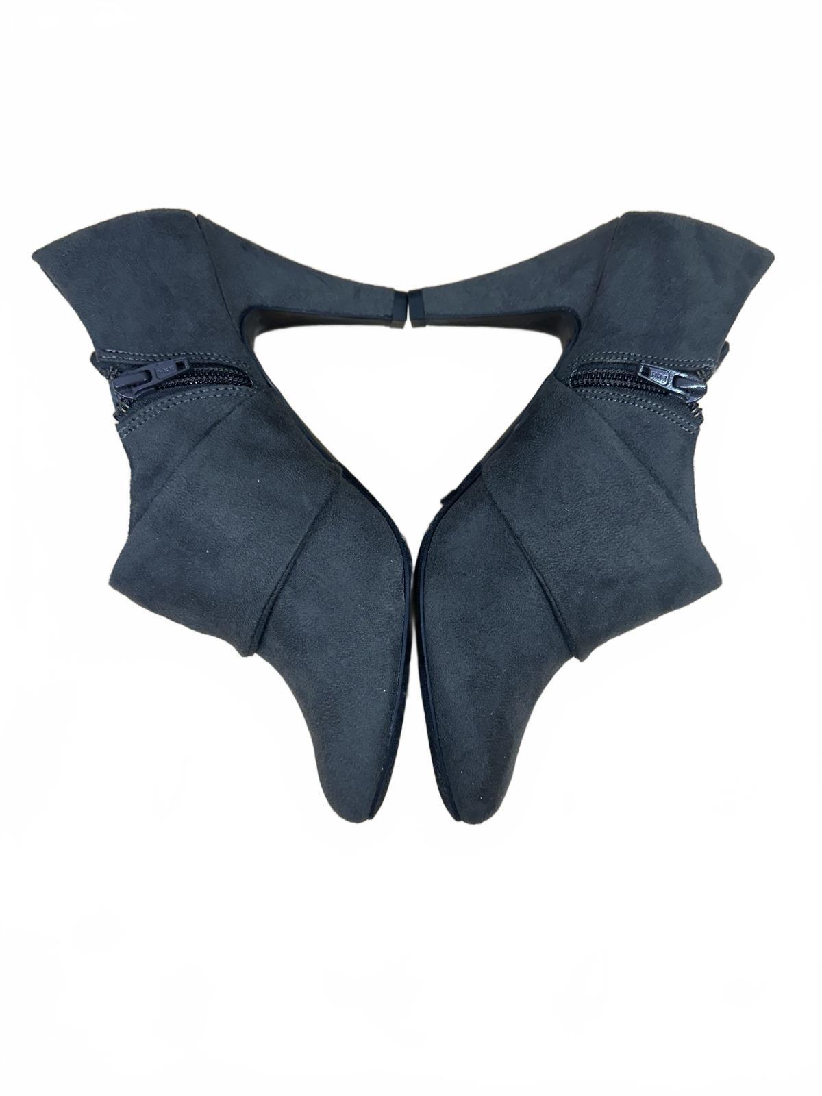 east 5th Black Suede Bow Ankle Boots