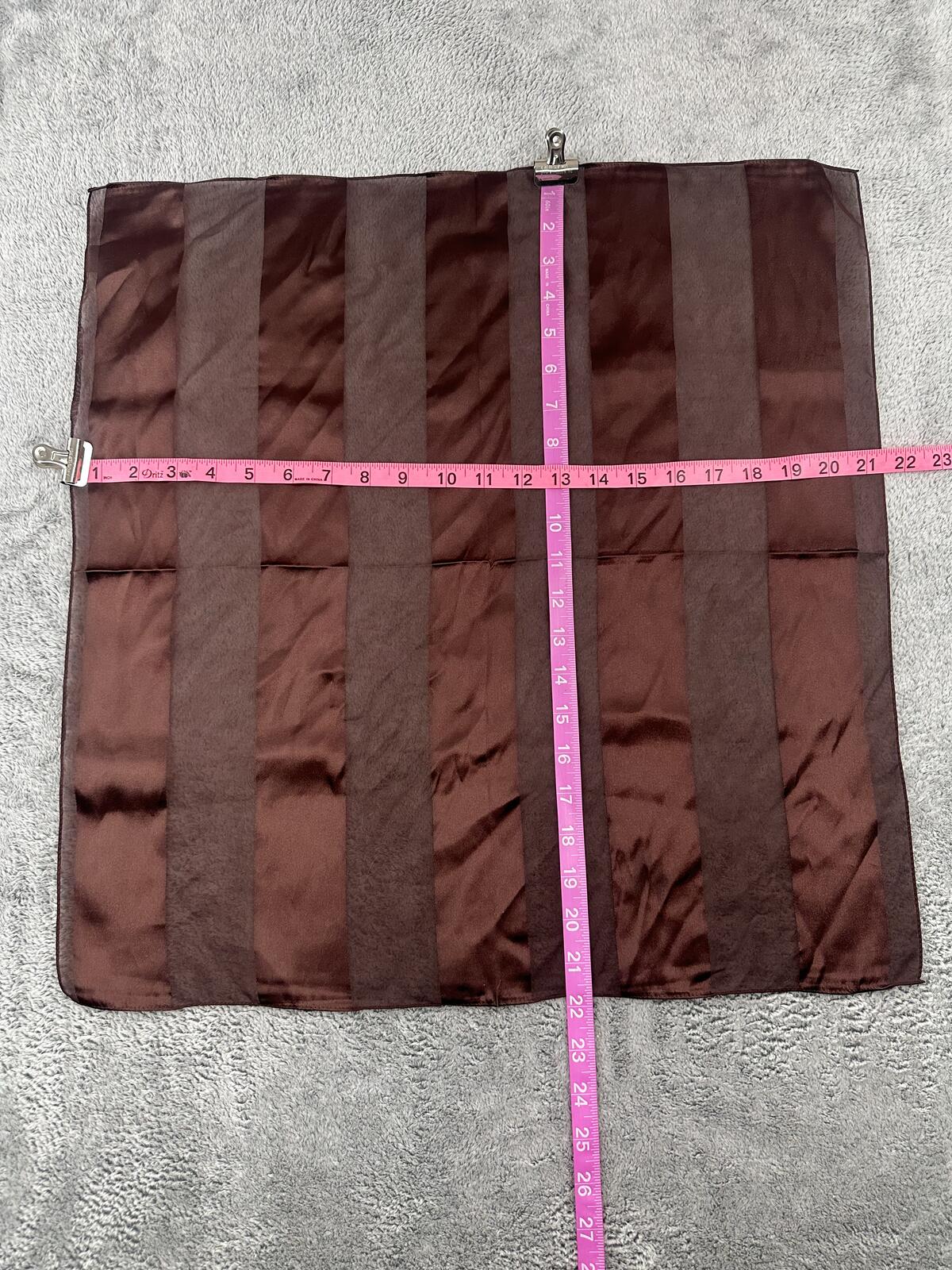 Elegant Brown Satin Scarf Accessory