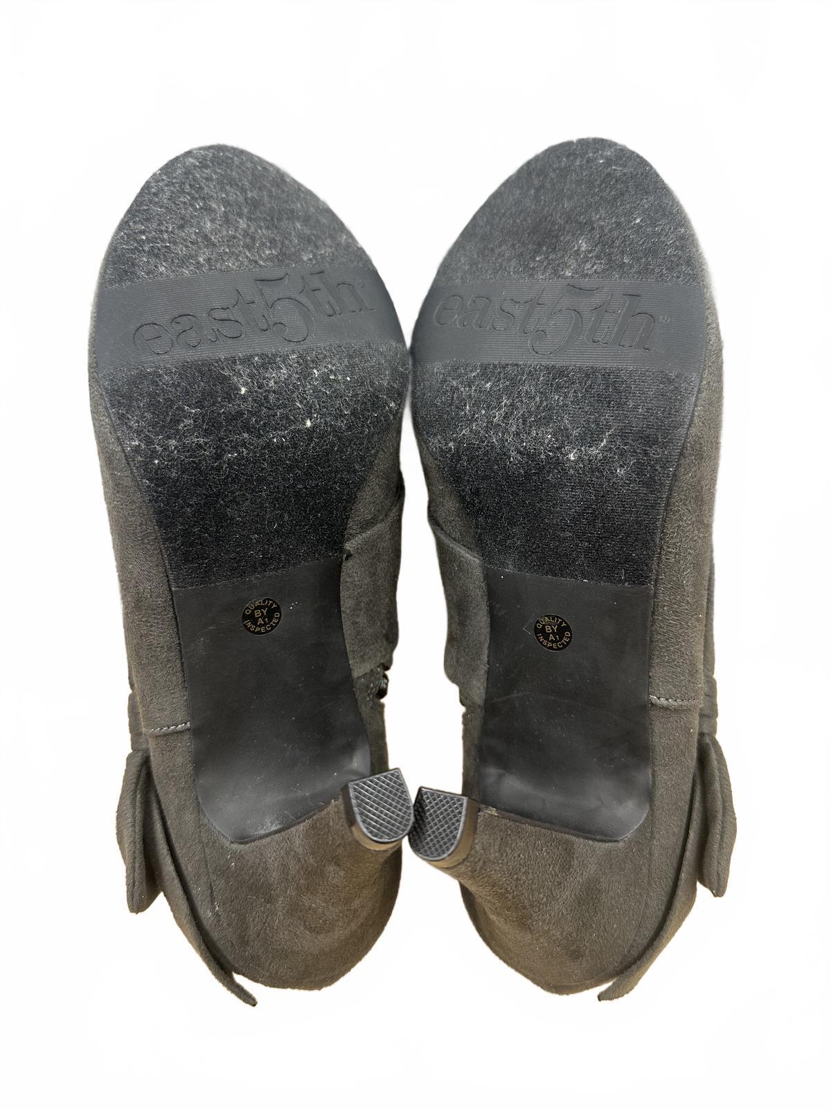 east 5th Black Suede Bow Ankle Boots
