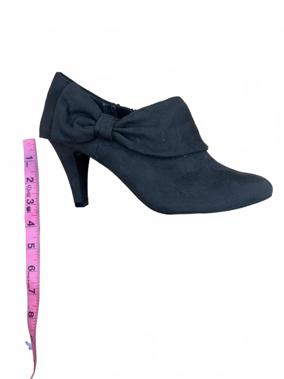 east 5th Black Suede Bow Ankle Boots