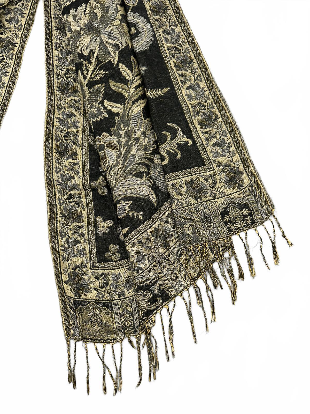 Vintage Inspired Floral Jacquard Scarf