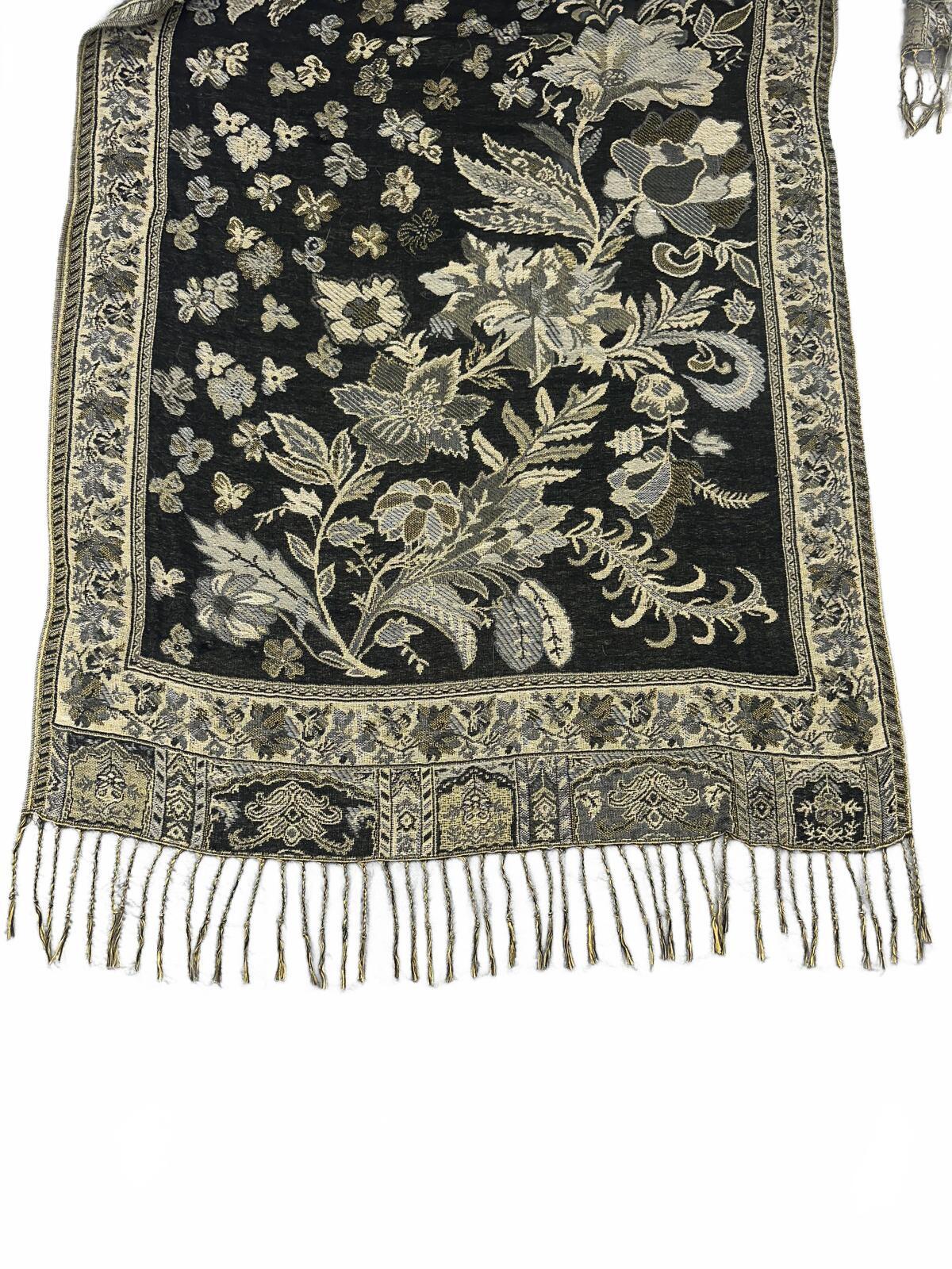Vintage Inspired Floral Jacquard Scarf