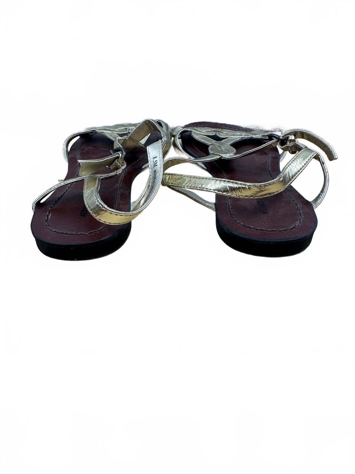 Audrey Brooks Gold Metallic Leather Sandals Casual Luxury Strap