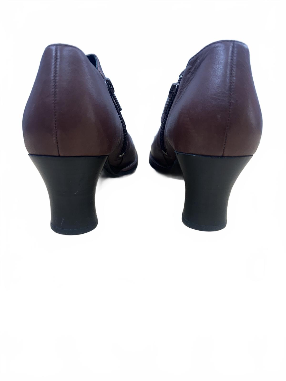Clarks Brown Leather Ankle Boots with Buckle Detail