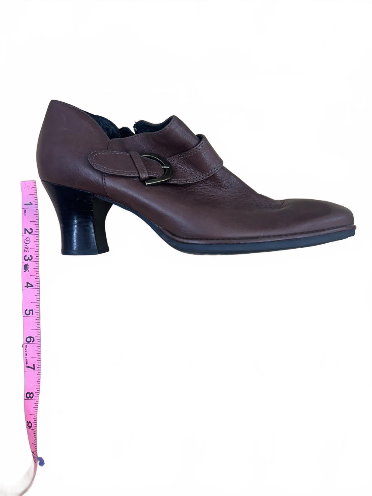 Clarks Brown Leather Ankle Boots with Buckle Detail