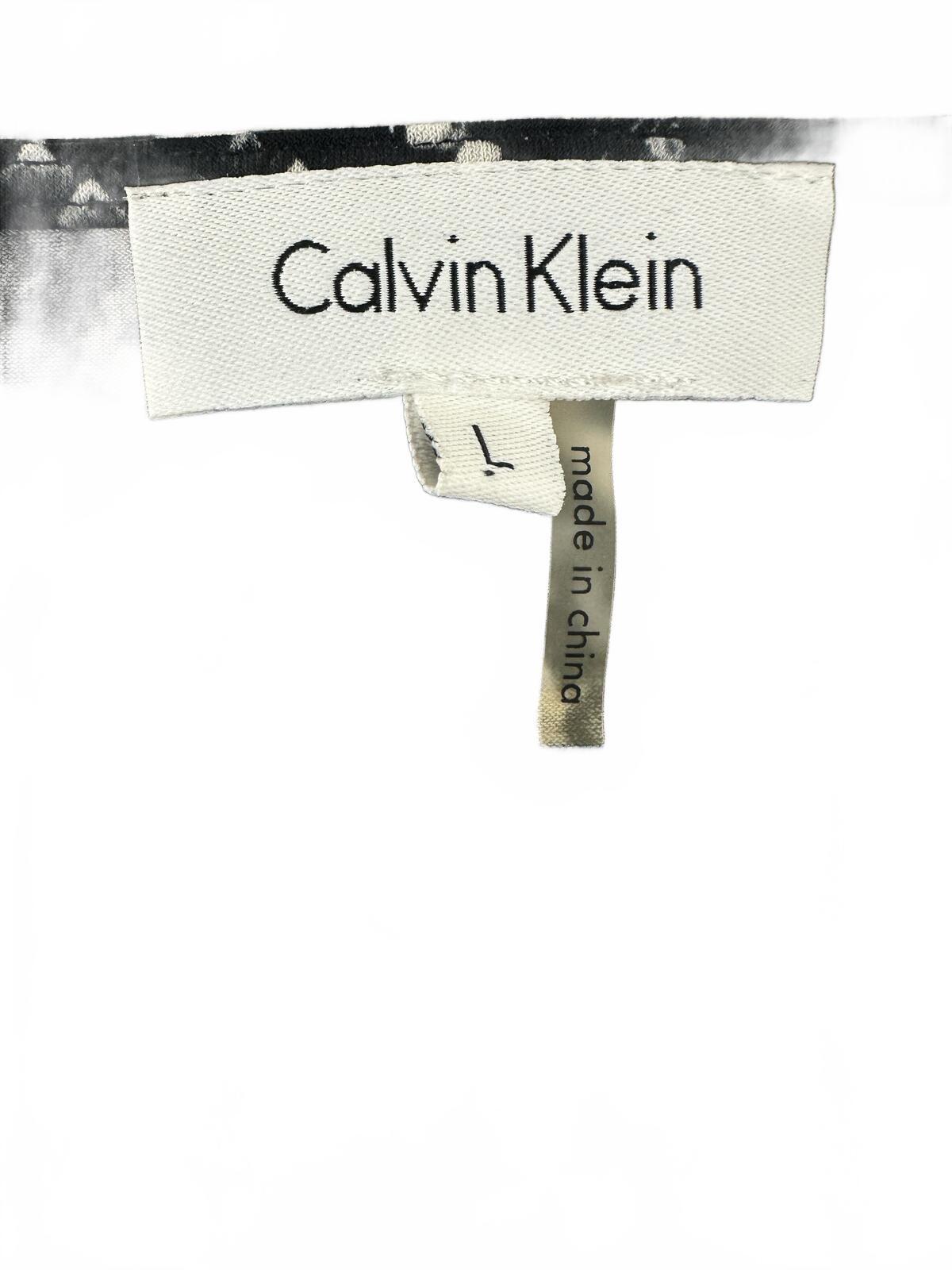 Calvin Klein Black and White Snake Print Cowl Neck Tank Top