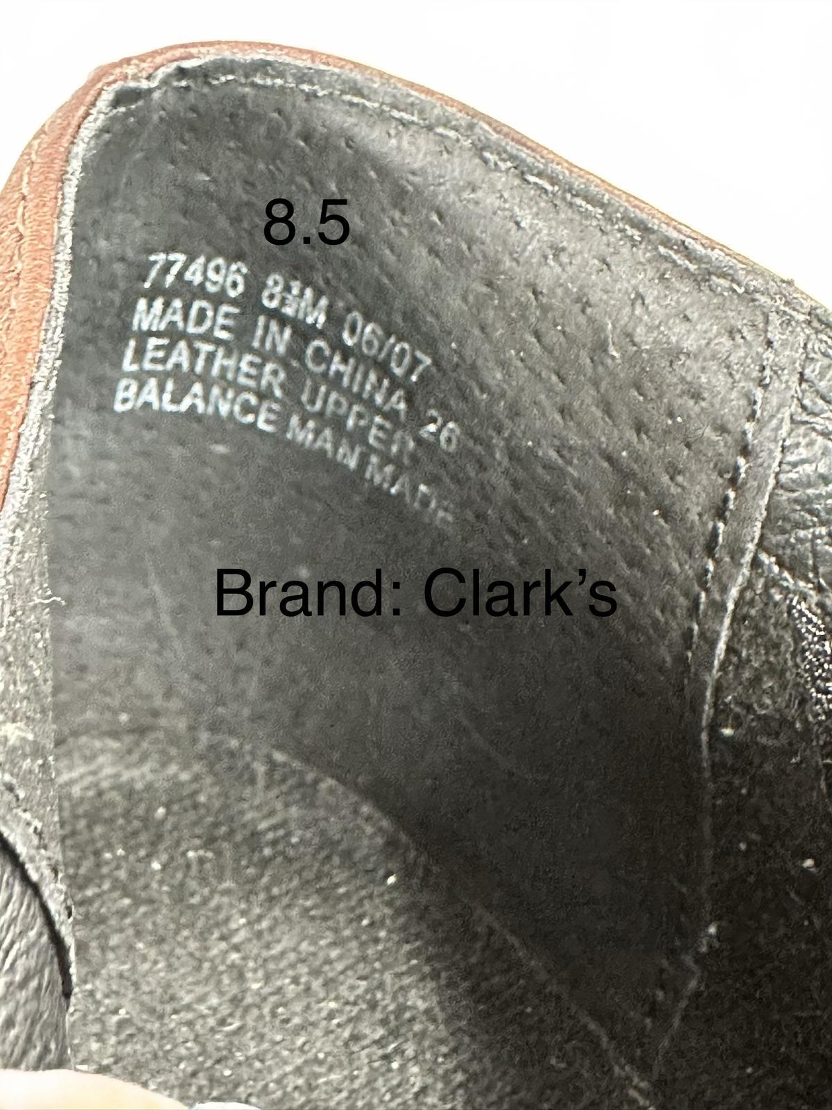 Clarks Brown Leather Ankle Boots with Buckle Detail