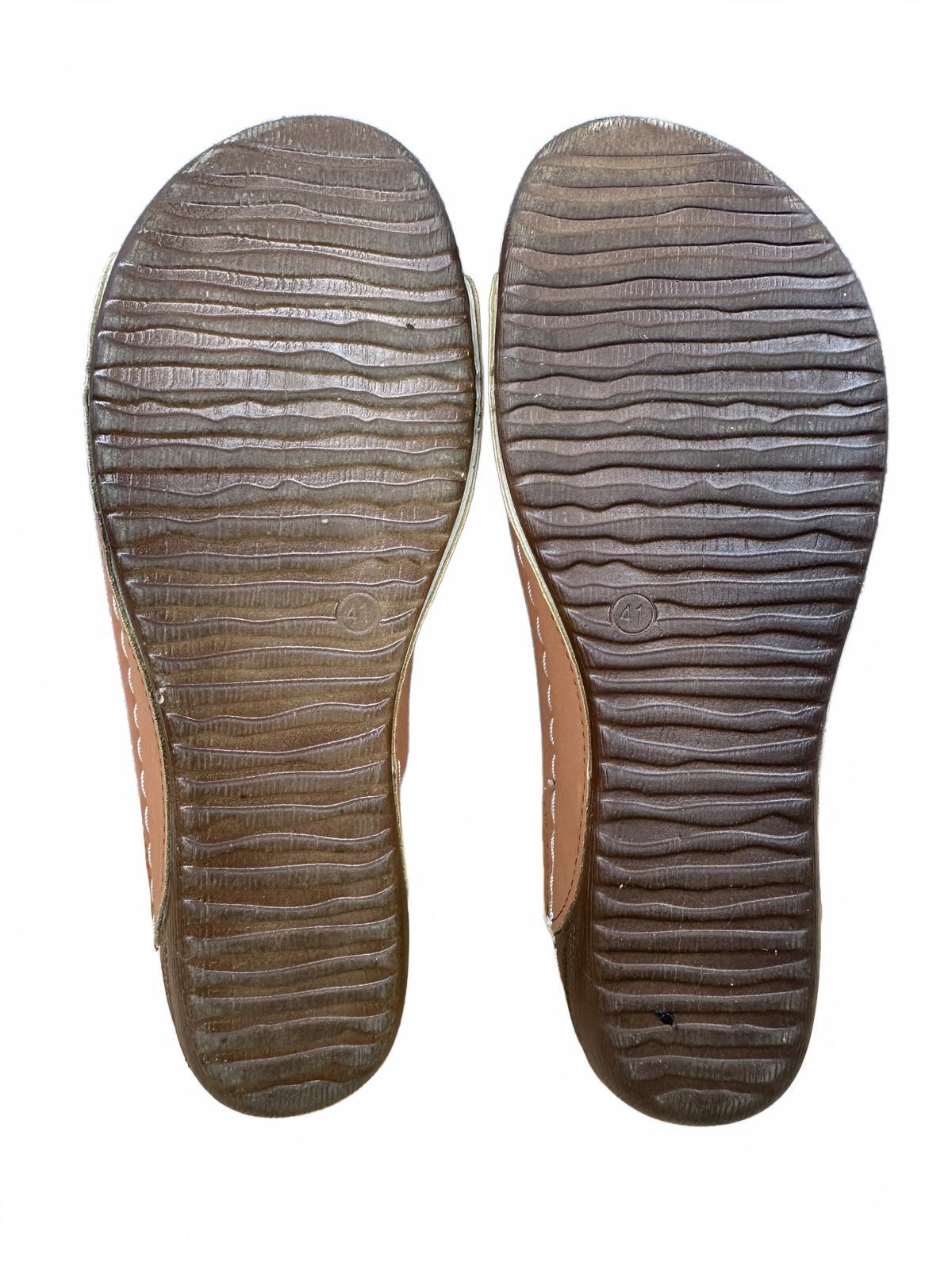 Comfort Slide Sandals Brown Faux Leather Casual Slip On Summer Footwear