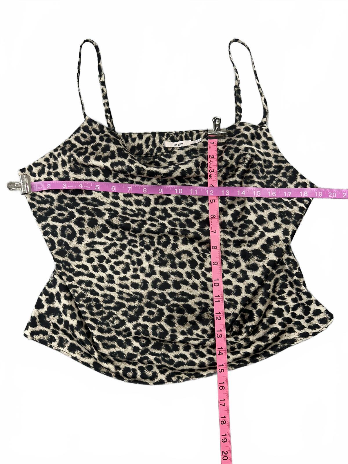 Mi Ami Leopard Print Cowl Neck Camisole Top