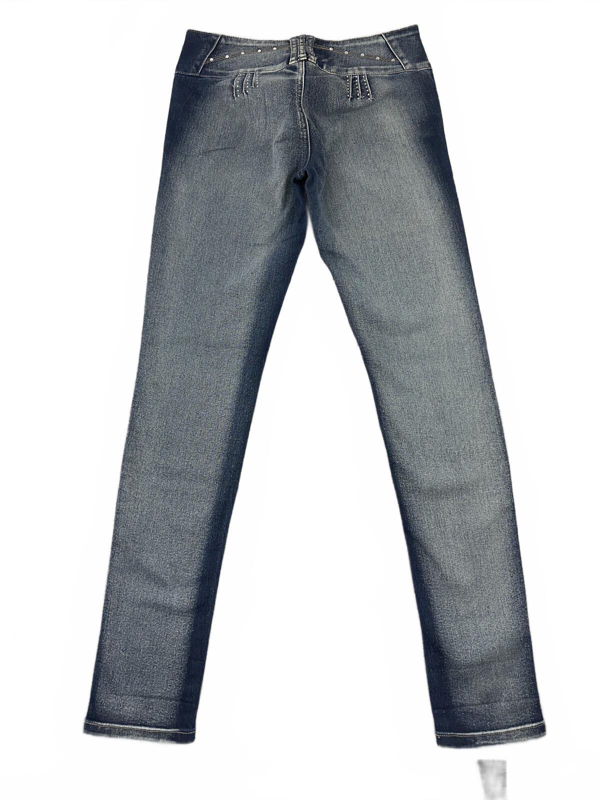 ABM Jeans Dark Wash Skinny Studded Denim Jeans with Silver Accents