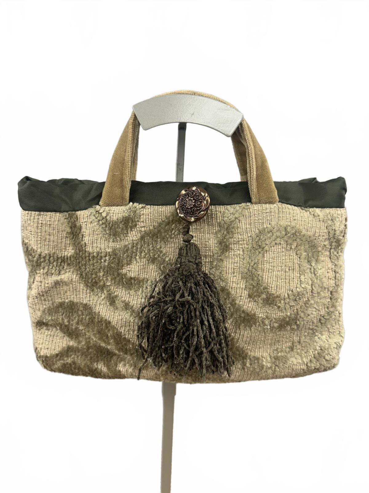 Bambles Textured Tote Bag with Tassel Accent