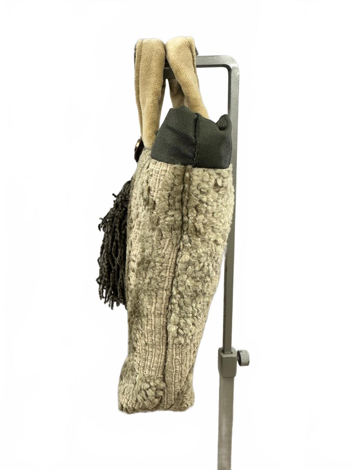 Bambles Textured Tote Bag with Tassel Accent