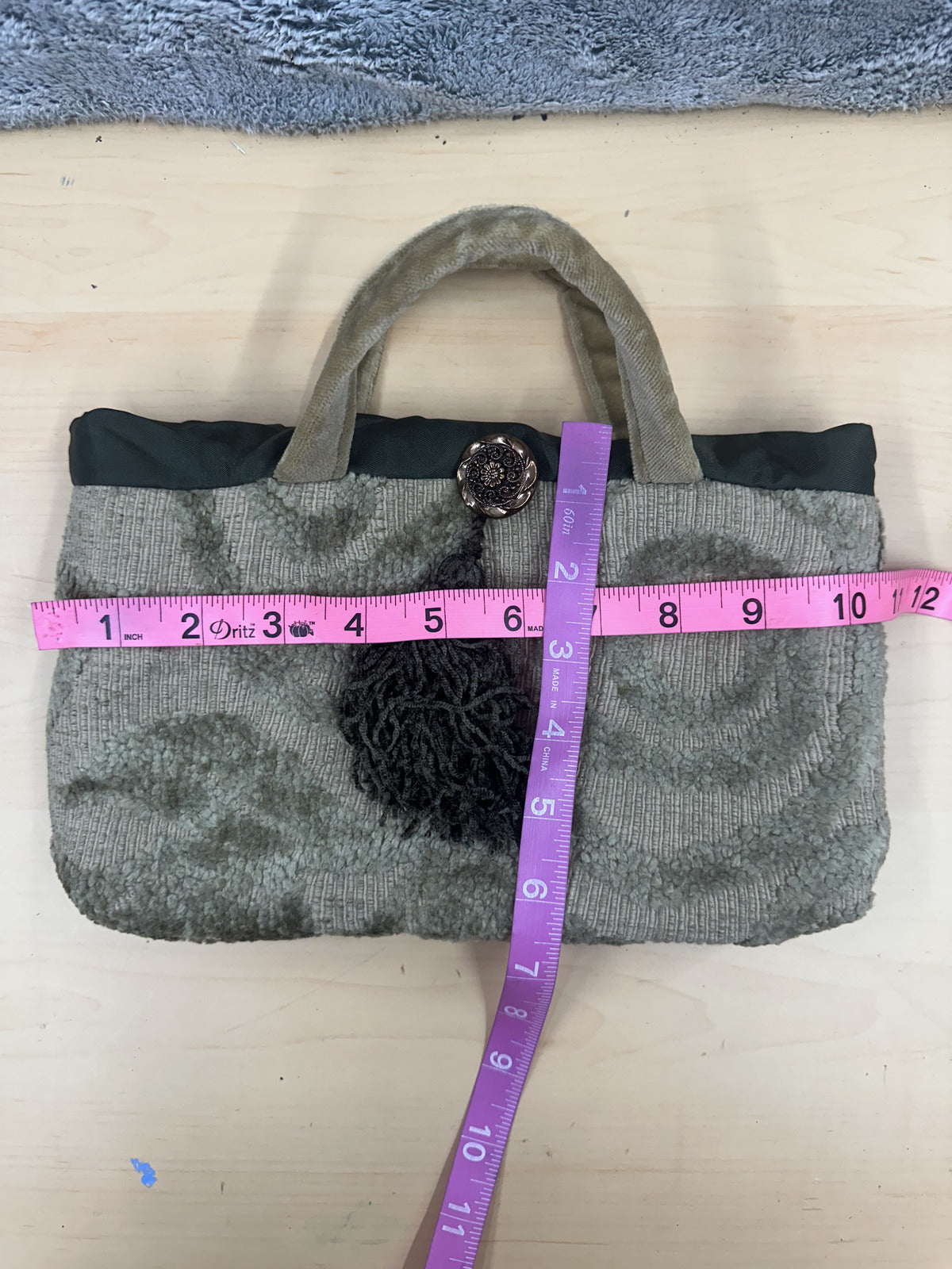 Bambles Textured Tote Bag with Tassel Accent