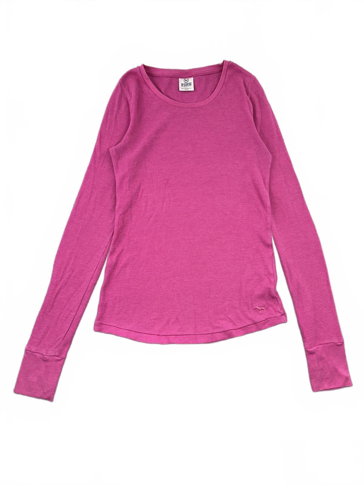 Victoria's Secret Pink Pink Long Sleeve Thermal Shirt Cozy Casual Y2K