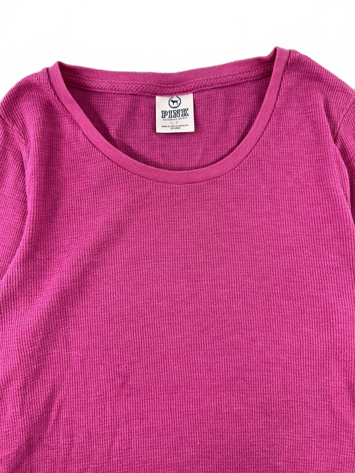 Victoria's Secret Pink Pink Long Sleeve Thermal Shirt Cozy Casual Y2K