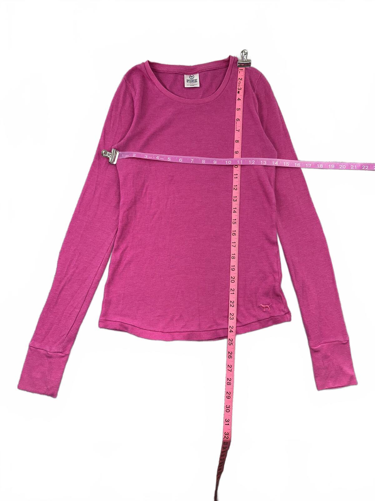 Victoria's Secret Pink Pink Long Sleeve Thermal Shirt Cozy Casual Y2K