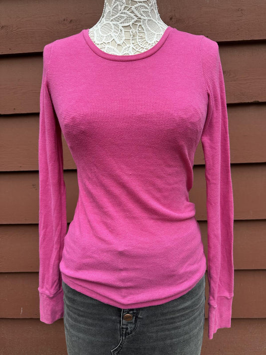 Victoria's Secret Pink Pink Long Sleeve Thermal Shirt Cozy Casual Y2K
