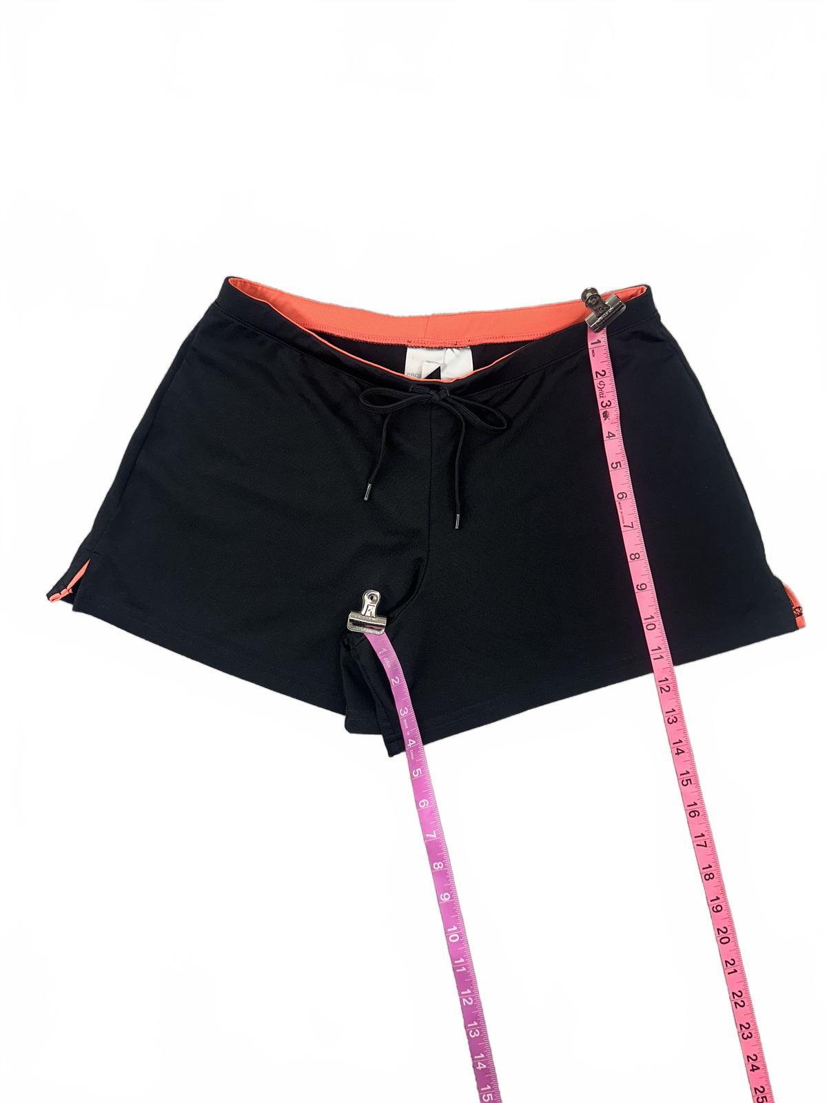 ProSpirit Sporty Black and Coral Waistband Shorts with Drawstring and Side Slits
