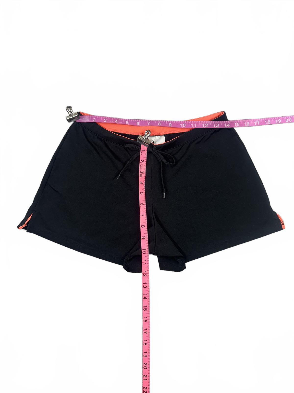 ProSpirit Sporty Black and Coral Waistband Shorts with Drawstring and Side Slits